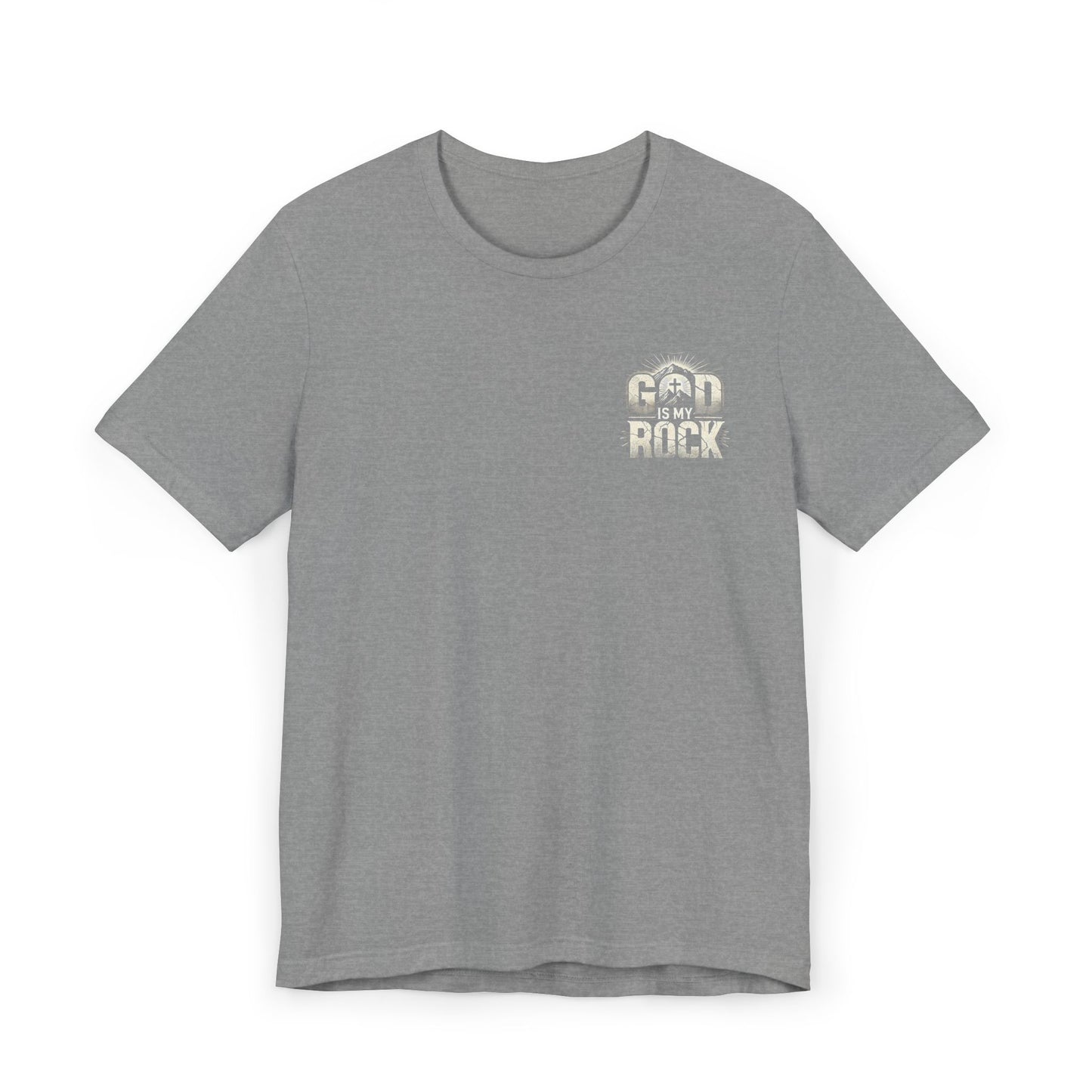 Christian Unisex Jersey T-Shirt with 'God is my rock' Design