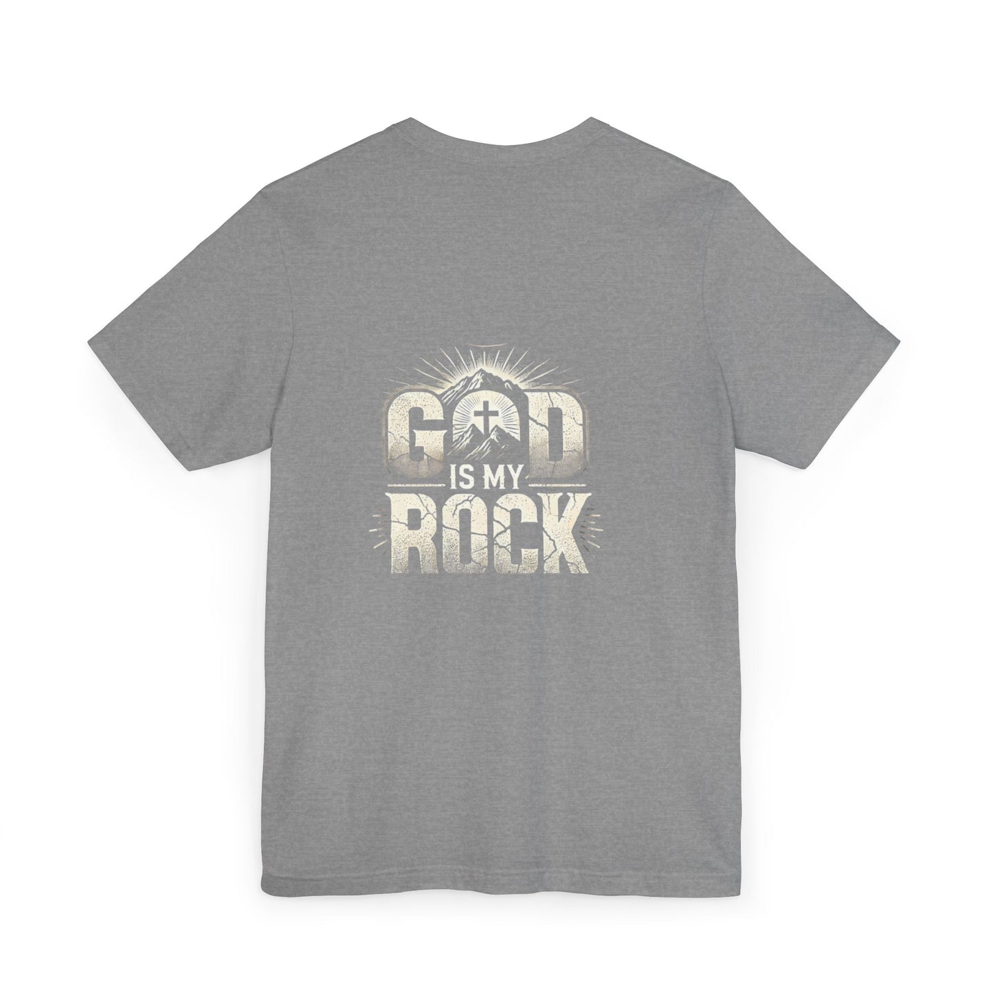 Christian Unisex Jersey T-Shirt with 'God is my rock' Design
